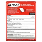 Ultra Strength Bengay Pain Relief Patches, Large, 3.9 x 7.9 in, 4 Count