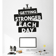 thumbnail image 2 of Getting Stronger Each Day Workout Motivation Quote Body Builder Silhouette Vinyl Wall Art Sticker Decal Home Gym Home Work Out Area Wall Décoration Design Wall Décor Decal Size (20x18 inch), 2 of 3