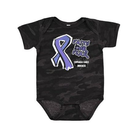 

Inktastic Ribbon Faith Over Fear Esophageal Cancer Awareness Gift Baby Boy or Baby Girl Bodysuit