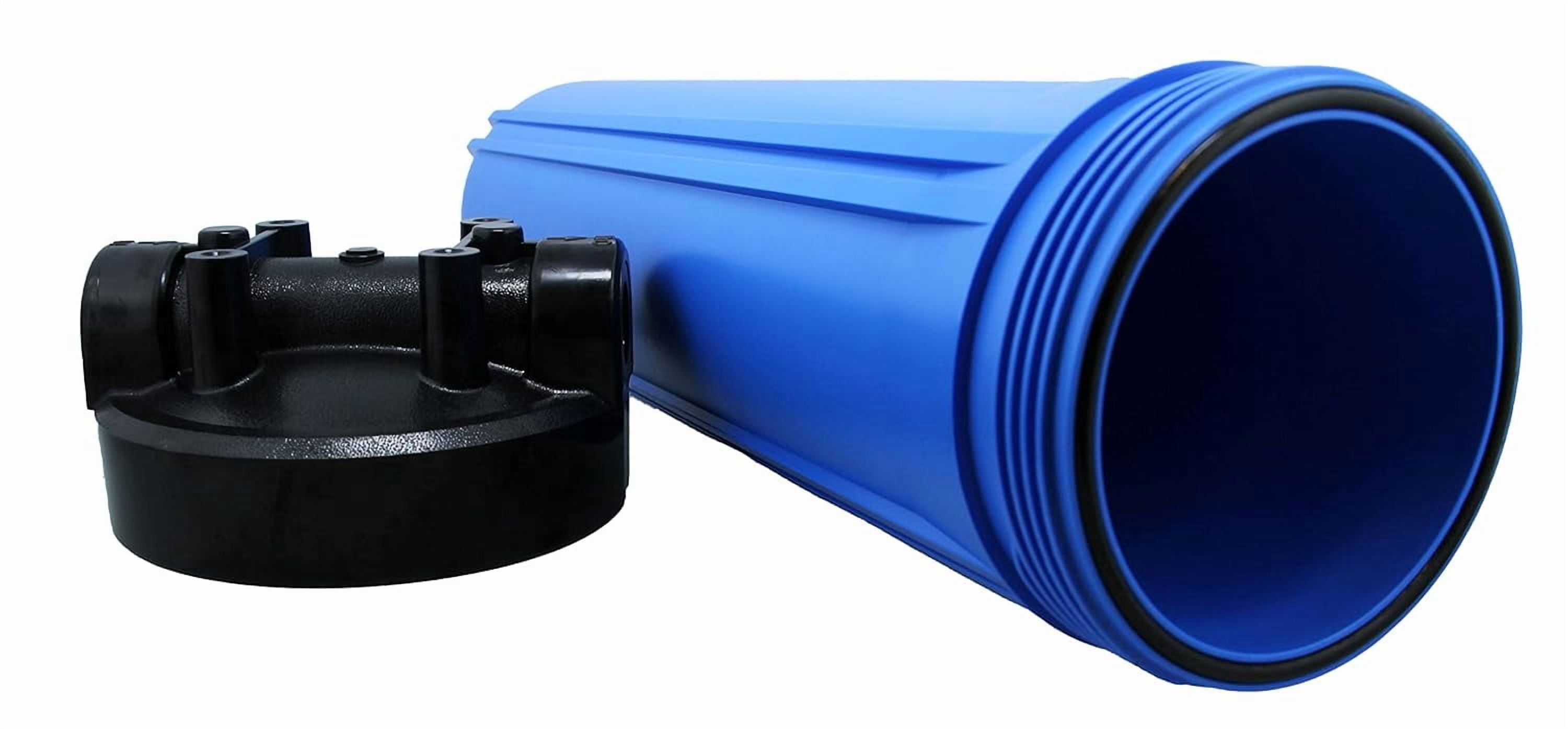 20" Neo-Pure Black/Blue Filter Housing | Blue Sump with Black Cap | No Pressure Relief or Standard Cap | 1 Inch NPT Connection | Durable High-Capacity Water Filtration Housing