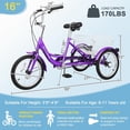 thumbnail image 3 of Lilypelle 16 inch Tricycle Kids Trikes for Beginner Riders, Single Speed 3 Wheel Bikes for Boys Girls, Low Step Through Three-Wheeled Bicycles with Rear Basket, 3 of 8