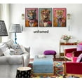 thumbnail image 2 of Funky Animals Canvas Wall Art Maximalist Wall Decor Pictures Trendy Tiger Lion Leopard Posters Prints Eclectic Preppy Aesthetic Room Decor for Apartment Dorm Decoration (Framed canvas), 2 of 6
