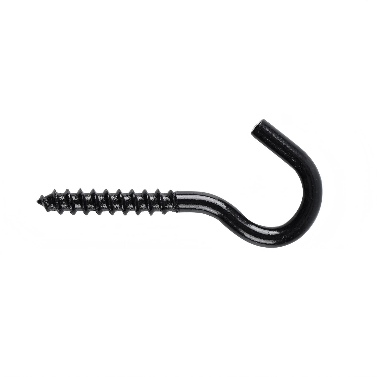 Hyper Tough Steel Screw Hook 5/16 inch x 4 inch Black