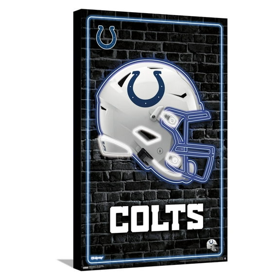 NFL Indianapolis Colts - Neon Helmet 23 Canvas Wall Poster, 14.725" x 22.375"