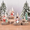 thumbnail image 4 of 4PCS Christmas Tree Desktop Ornament Decorations - Wooden Santa Claus Snowman Elk Angle Slices Tags for Family Xmas Holiday Festival Atmosphere Party Props Decor 4.7 x 2.8 x 0.8 Inches, 4 of 9