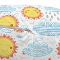 thumbnail image 3 of Sun Pouf Cover with Zipper, Continuous Weather Conditions Sunny Clouds Rain, Soft Decorative Fabric Unstuffed Case, 30" W X 17.3" L, White Multicolor, by Ambesonne, 3 of 5