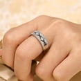 thumbnail image 3 of Newshe Jewellery Wide Moissanite Wedding Bands for Woman 925 Sterling Silver Eternity Rings Size 10, 3 of 8