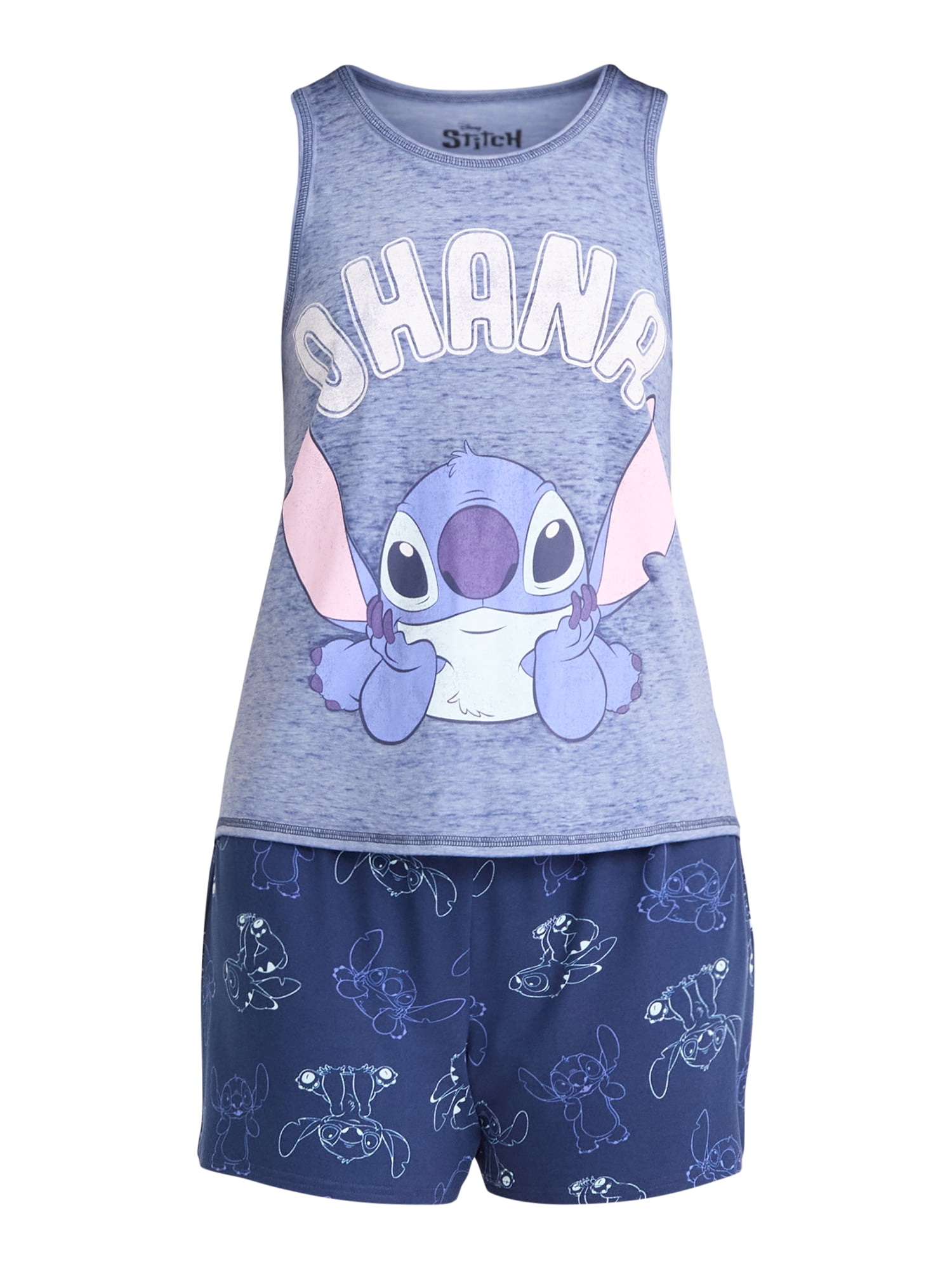 Disney Stitch Women's Tank Top and Shorts Pajama Set, 2-Piece, Sizes XS-3X