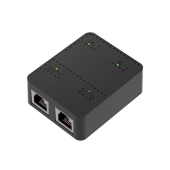 2 Port Gigabit Network Switch RJ45 Switch Network Splitter Cable Extender 1000mbps  Adapter 1 in 2 Out Black