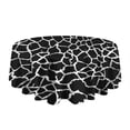 thumbnail image 5 of Black and White Giraffe Pattern Round Tablecloth 60"x60",Wrinkle Wipeable Table Cloth for Kitchen Dining Room Picnic Patio Party, 5 of 6