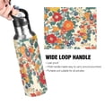thumbnail image 4 of Yayeee 20oz Insulated Water Bottle Double Wall Stainless Steel with Flip Straw Lid, Orange Japanese Flowers Pattern, 4 of 7