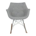 thumbnail image 3 of LeisureMod Mid-Century Willow Gray Twill Fabric Eiffel Base Rocking Chair, 3 of 7
