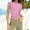 Pink, variant on Olyvenn Womens Short Sleeve Crew Neck Ribbed Knit Fitted Shirts Basic Tees Tops Polka Dots Summer Casual Going Out T-Shirts Brown XXXL