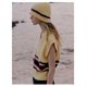 thumbnail image 2 of Sombrero de punto con bloques de color a rayas de viento perezoso - Amarillo, Sombrero de pescador con vibración de otoño e invierno para mujer, 2 of 4