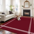 thumbnail image 3 of Pure Red Wine Large Area Rug 8x10 FT, Non Slip Living Room Throw Carpet, Simple Solid Color Washable Soft Indoor Outdoor Carpet Non-Shedding Rug for Bedroom Dining Room, 3 of 9
