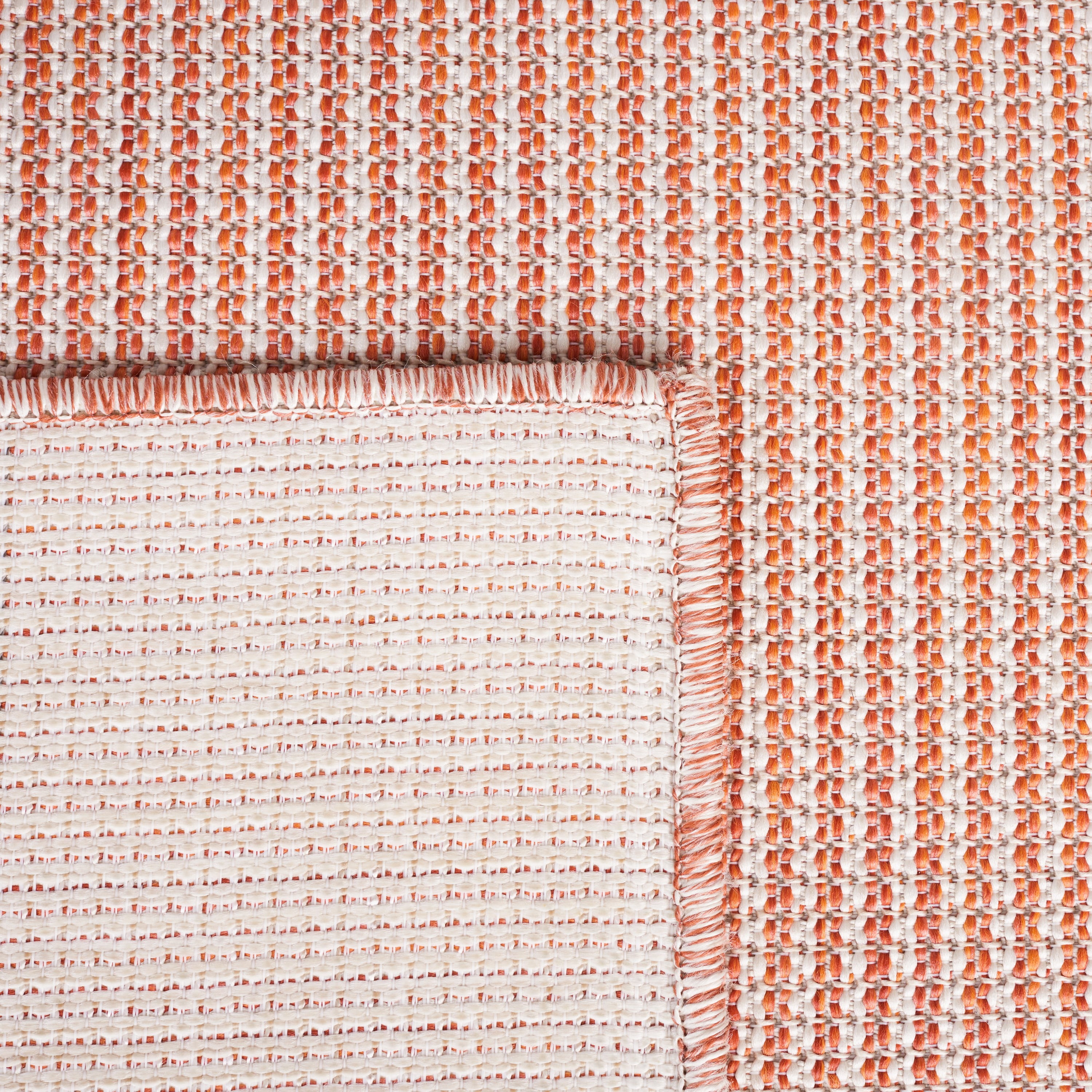 SAFAVIEH Martha Stewart Hampton Solid Indoor/Outdoor Area Rug, Beige/Terracotta, 6'5" x 9'6"