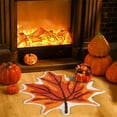 thumbnail image 6 of AuroraX Orange Outdoor Rug Non-Slip Backing Decorative Halloween Thanksgiving Doormat Fall Contemporary 23x23 Inch Maple Leaf Shaped, 6 of 7