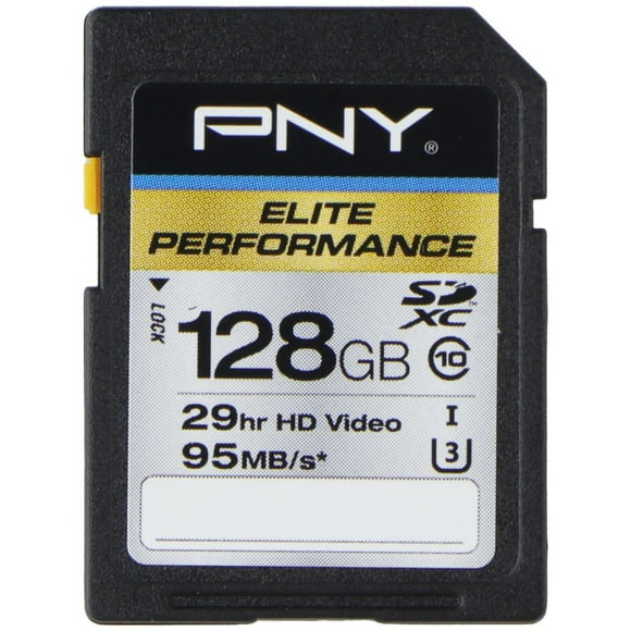 PNY 128GB Elite Performance SDXC Flash Memory Card - Class 10 USH-I U3 (95MB/s) (Used)