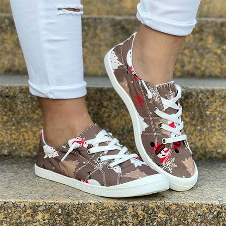 

MIARHB Floral Print Women s Sports Shoes Flat Breathable Shoes Women s Shoes