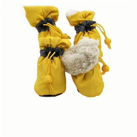 Dog Rain Boots Dog Shoes for Adjustable Dog Foot Covers for Going Out Cat Rain Boots Rain Boots for Dogs Dog Shoes for Winter Yellow S