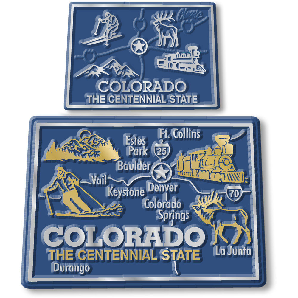 Colorado State Map Giant & Small Set by Classic 2Piece