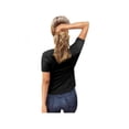 thumbnail image 2 of Luxsea Women Pure Color Short Sleeve Thread Knitting Slimming New Slim T-shirt Female Blouse, 2 of 5