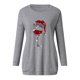 thumbnail image 4 of Camisetas de manga larga con cuello redondo y estampado informal de Navidad para mujer, blusa con bolsillos, camisetas Pompotops gfhjh15197, 4 of 5