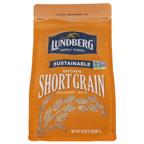 Lundberg Organic Short Grain Brown Rice, 2lb (6 count), Gluten-Free, Non-GMO Project Verified, USDA Certified Organic, Vegan, Kosher, 100% Whole Grain