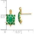 thumbnail image 4 of 14K Yellow Gold Land Turtle W/Green Enamel Shell Earrings - 15.15mm, 4 of 6
