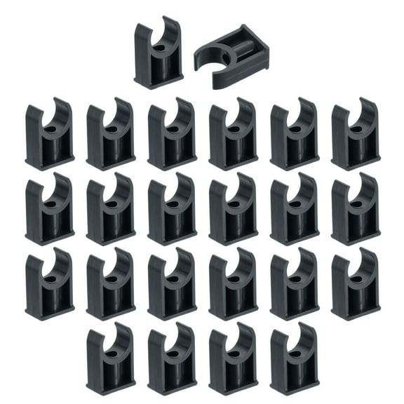 24Pack Water Pipe Clamps Clips, U-Shaped Holder Buckles for 20mm OD, Black