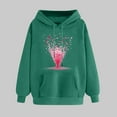 thumbnail image 2 of asdoklhq Valentine's Day Tops for Women Ladies' Valentine's Day Printed Long Sleeved Hooded Sweatshirt One Size Larger Army Green M, 2 of 5