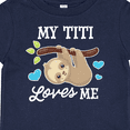 thumbnail image 4 of Inktastic My Titi Loves Me with Sloth and Hearts Boys or Girls Baby T-Shirt, 4 of 5