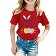 thumbnail image 1 of MIASHUI T-Shirt Graphique à Manches Courtes pour Garçons, Confortable et Décontracté, Imprimé pour Filles, Rouge, 3-4 Ans, 1 of 4