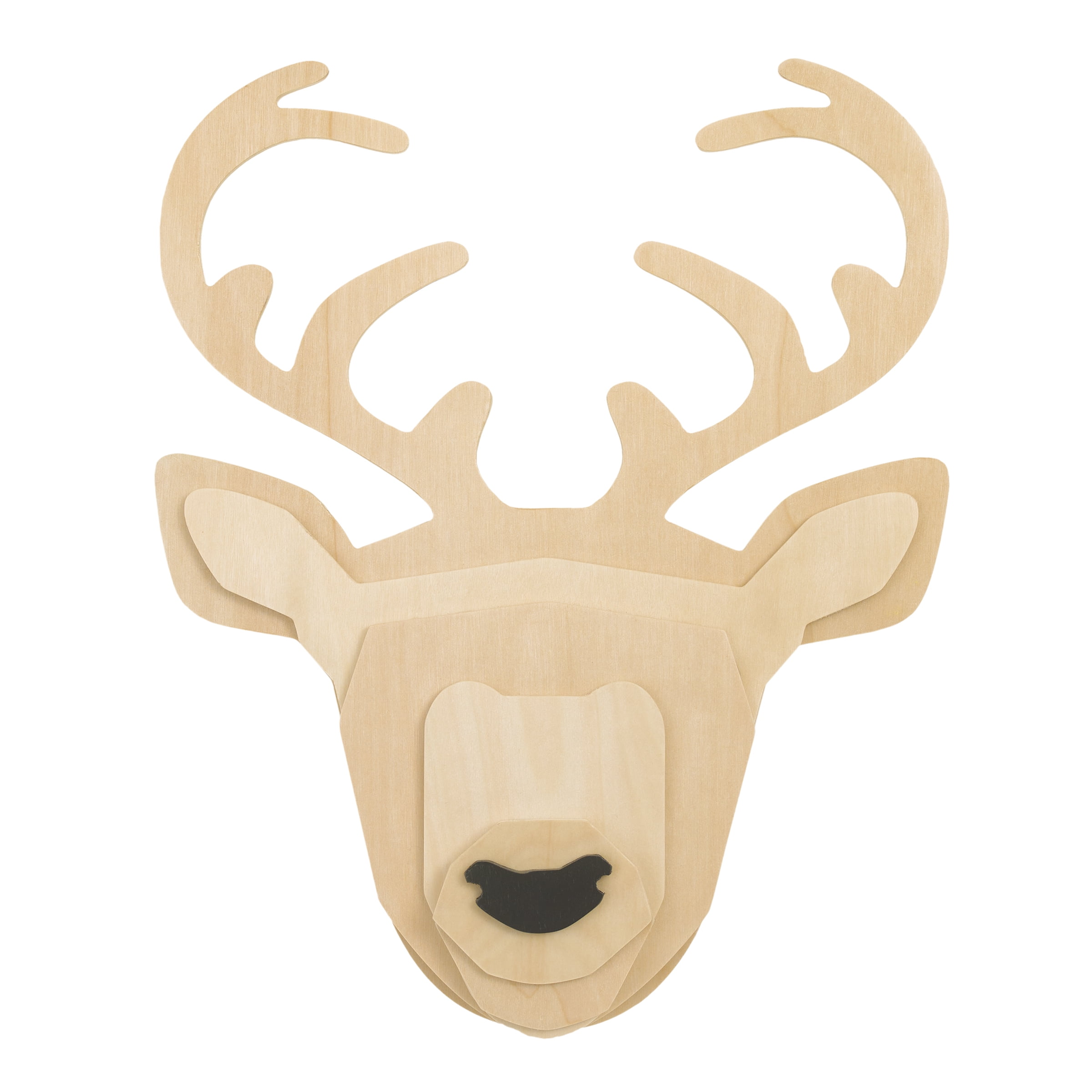 Little Love by NoJo Deer 3D Natural Wood Wall Hanging with Stained Nose