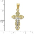 thumbnail image 4 of Solid Gold 10K Two-tone Small Narrow Cross w/Crucifix Pendant - 31mm, 4 of 6