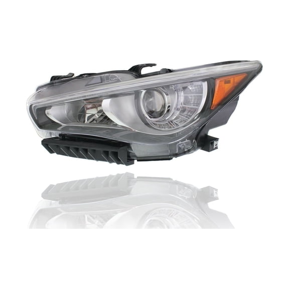 Headlight Assembly - Cooling Direct Fit/For IN2502157 14-17 Infiniti Q50, 14-17 Q50-Hybrid - Left Hand Driver, Without Adaptive Headlamps/Eco-Package - CAPA-Certified