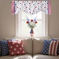 thumbnail image 4 of Independence Day Tie Up Valances Curtain, Adjustable Kitchen Pentagram Blue Stripes Valances for Windows Decor, Rod Pocket Short Curtains Set for Bedroom/Bathroom, 42"x18", 4 of 9