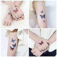 thumbnail image 4 of Tatuaje temporal de mariposa a prueba de agua, pegatina de tatuaje corporal colorida para cara, brazo, pierna, calcomanía alada para fiesta falsa, 4 of 4