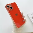 thumbnail image 1 of Slim Lightweight Case for iPhone 14 Pro Max, Electroplated Hearts Pattern Shockproof Thin Phone Cover for Women Girls, Lens Protection Drop Resistant Case for iPhone 14 Pro Max 6.7 Inch, Red, 1 of 8