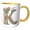 Yellow/White, variant on 3drose, Fancy Floral Flourish Monogram Initial K, 11oz Two-tone Black Mug