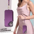 thumbnail image 7 of Wallet Case for Apple iPhone 16, with Crossbody Shoulder Strap & Hand Wrist Cards Holder Zipper Pocket Stand Feature Full Protective Shockpoof Phone Case for iPhone 16, Darkpurple, 7 of 7