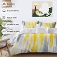 thumbnail image 3 of 3 Piece Yellow Gray White Duvet Cover Set Full Size, Microfiber Comforter/Quilt Cover with Corner Ties and 2 Pillowcases, Farmhouse Gradient Abstract Art All Season Soft Bedding with Zipper Closure, 3 of 8
