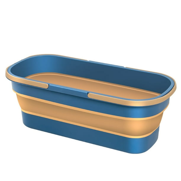 Cubo plegable para fregona y bañera de agua, Rectangular, para jardín al aire libre, Camping, pesca
