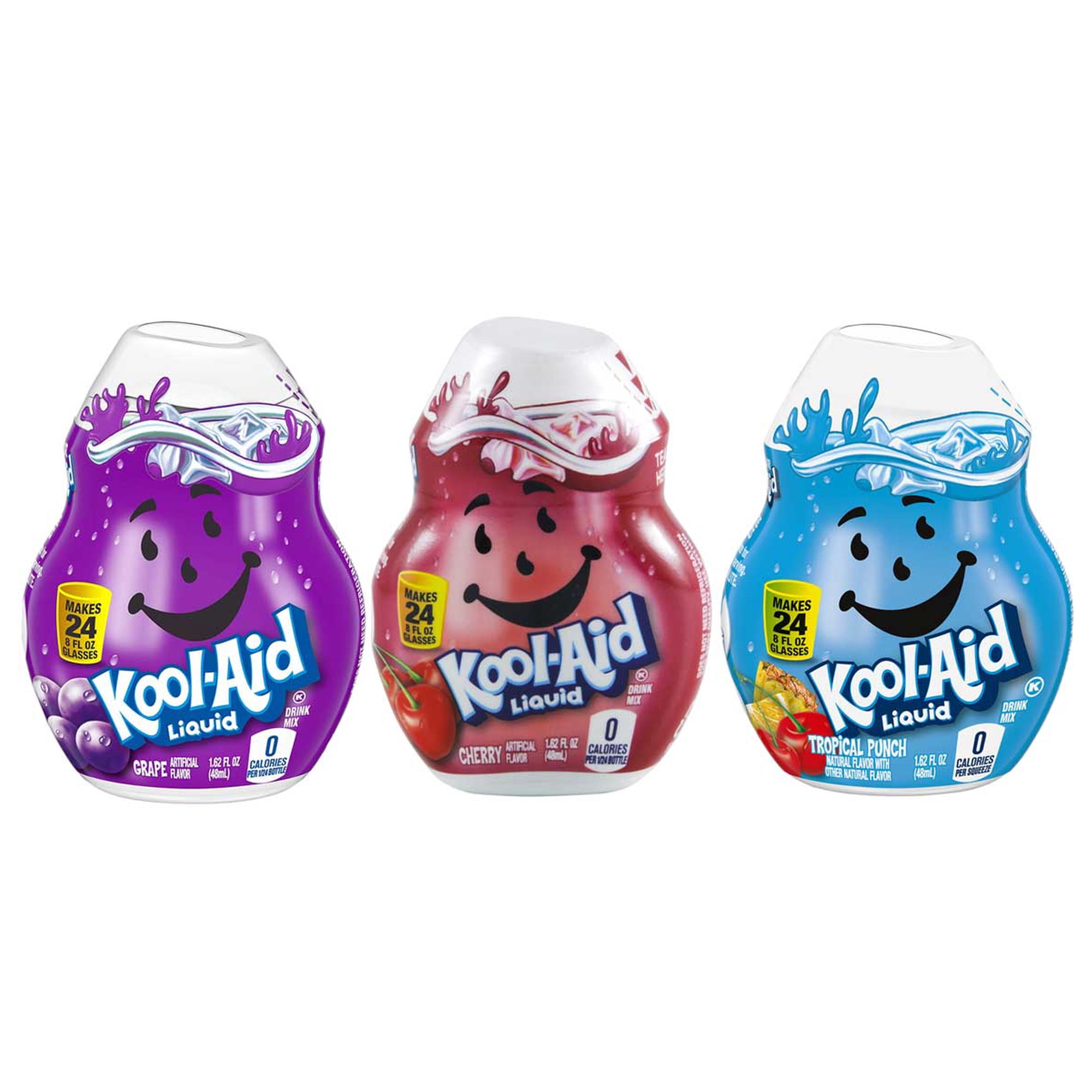 Kool-Aid Liquid Drink Mix Variety 3 Pack (Grape, Cherry and Tropical Punch) 1.62 fluid ounces each