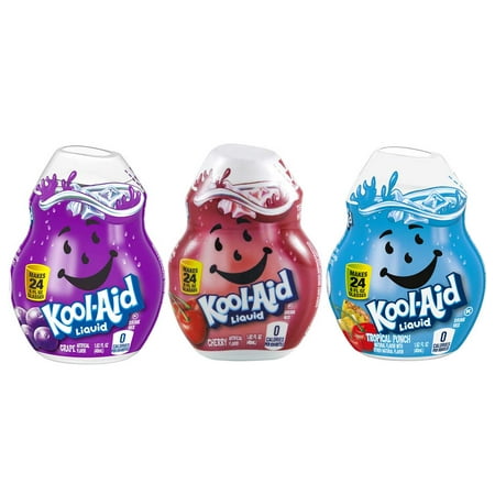 Kool-Aid Liquid Drink Mix Variety 3 Pack (Grape, Cherry and Tropical Punch) 1.62 fluid ounces each