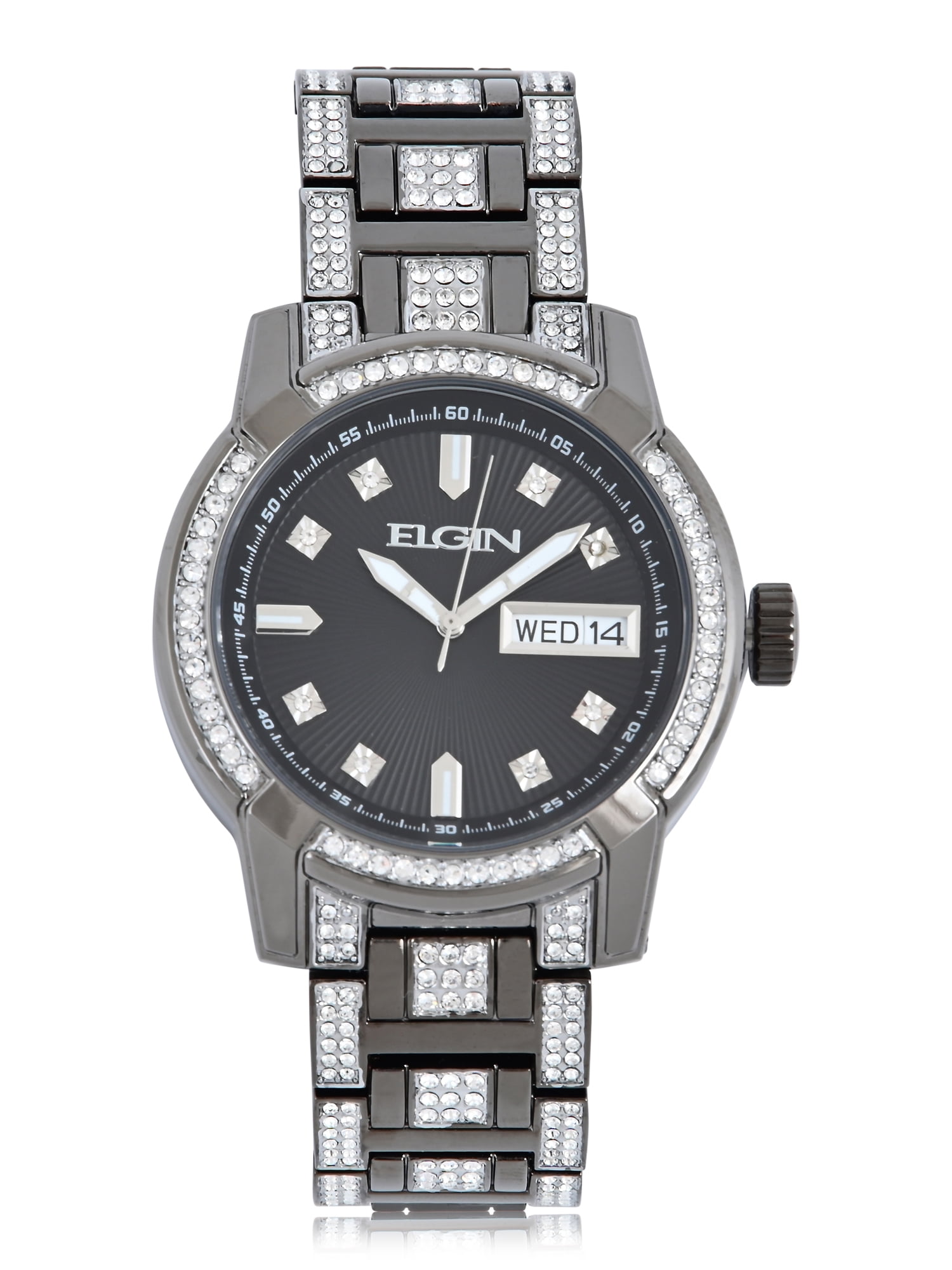 Elgin Adult Male Analog Watch and Bracelet Set Two-Tone Octagon