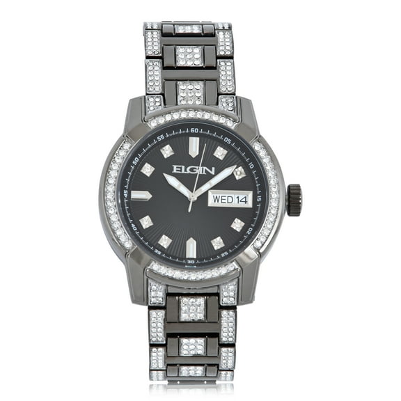 Elgin Adult Mens Analog Alloy Gunmetal 52mm Wristwatch, FG180021