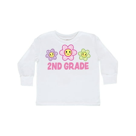 

Inktastic 2nd Grade with Polka Dot Flowers Gift Toddler Toddler Girl Long Sleeve T-Shirt