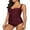 Red, variant on Sexy V Neck Tankini Bathing Suits for Womens Tummy Control Swimsuits Two Piece Swimwear Ruched Tank Tops with Bottoms