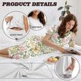 thumbnail image 6 of DISNIMO Flower Printed Women's Sleepwear Soft 2 Piece Pjs Set Comfy Lounge Short Sleeve Tops and Capri Pant Pajama for Summer, 4XL, 6 of 7
